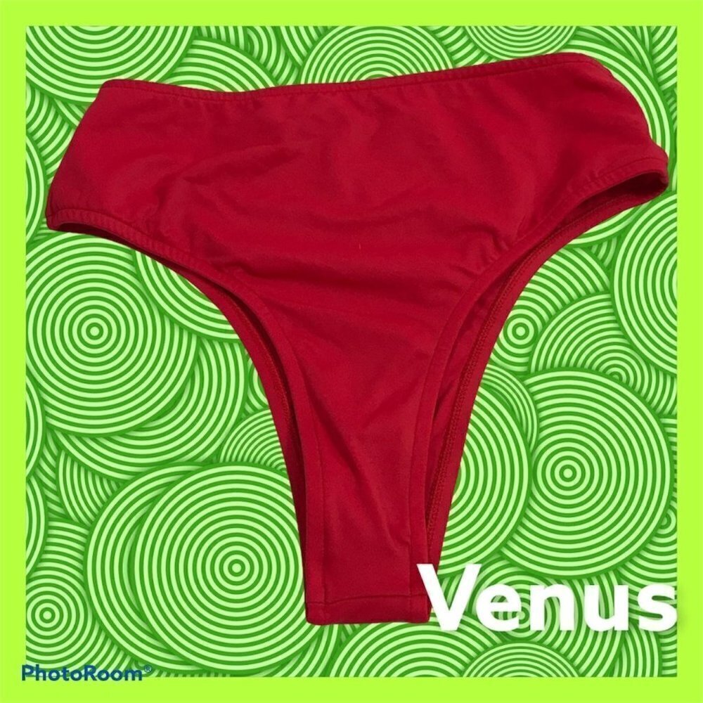 Venus Size 6 Red Hot High Waist Cheeky Bikini Bottom. Preowned